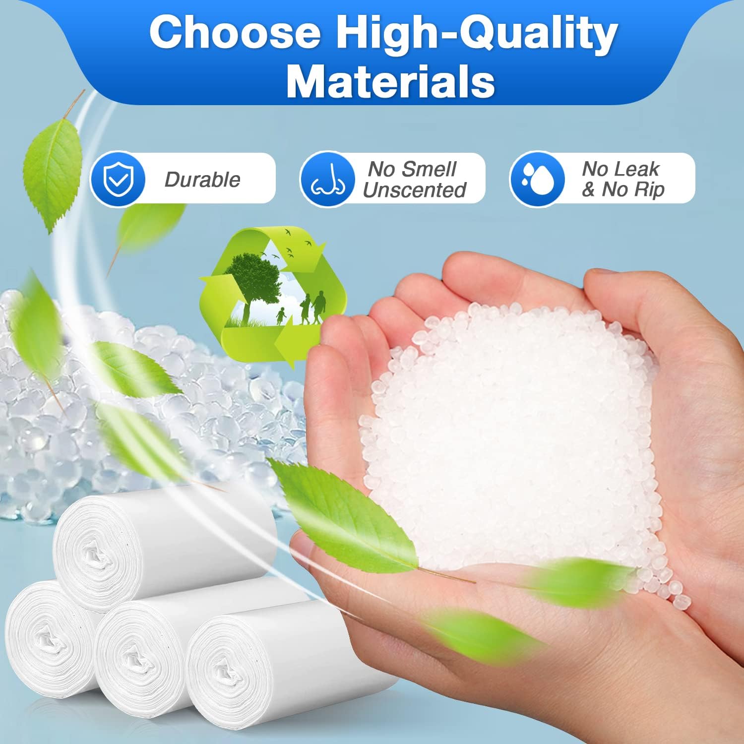 Charmount Small Trash Bags 1.2 Gallon, 102 Count Garbage Bags Bathroom Trash Can Liners,fit 4.5-5 Liter Clear (Pack of 2) image 3