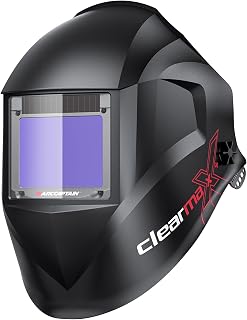 ARCCAPTAIN True Color Solar Auto Darkening Welding Helmet, 4 Arc Sensors, Internal Controls, Wide Shade 3/4-8/9-13 for MIG TIG ARC