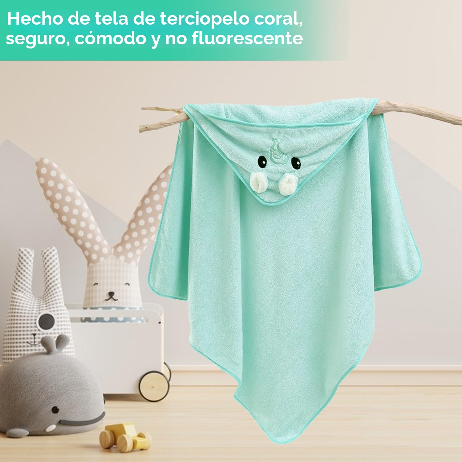 Toalla Bebé Recien Nacido, 3 Piezas 80 * 80cm Toalla Bebé, Capa de Baño Bebé, con Capucha, Felpa de Coral, Suave y Súper Absorbente, Lavable a Máquina, Accesorios Baño Bebé Recien Nacido