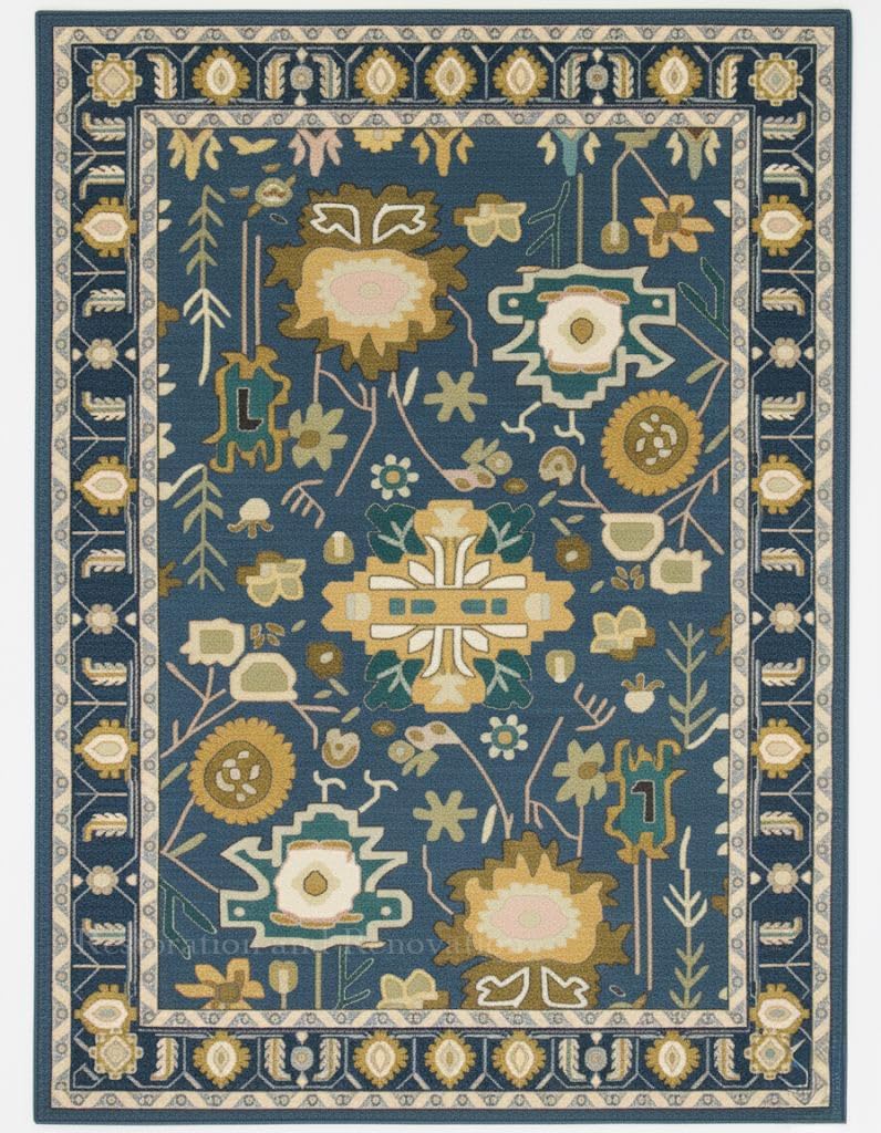 Traditional Oushak Wool Area Rug – Handmade with 100% Wool – Vintage Floral and Botanical Patterns, Thick Soft Pile – for Living Room, Bedroom, Dining, Entryway Decor (Ivory, 4' x 6')