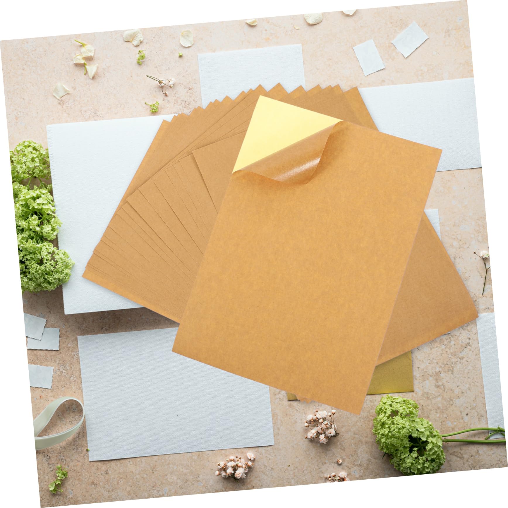 EXCEART 100fogli Carta Adesiva Kraft Per Stampante Di Etichette Autoadesive Carta Kraft Per Ufficio Casa e Scuola