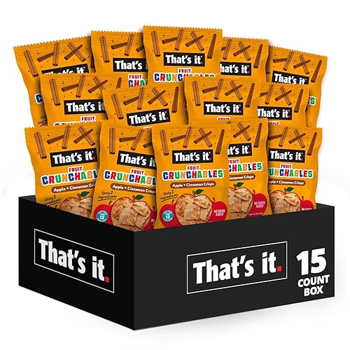 That's it. Fruit Crunchables Patatas fritas de manzana + canela, paquete de 15  Snacks de frutas 100% a base de plantas para niños, sin OMG, sin