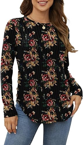 Yincro Women's Long Sleeve Fall Sweaters 2026 Lightweight Casual Crewneck Tunic 
