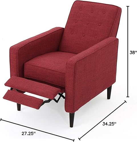 Miniatura 68 de GDFStudio Macedonia - Sillón reclinable de tela con respaldo copetudo, moderno Gris,azul (Muted Blue),Verde apagado/Espresso oscuro,Morado