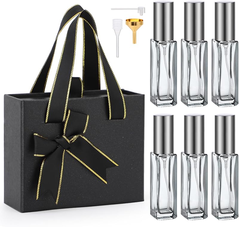 Frascos atomizadores para perfume Segbeauty de vidro, 10 mL, Pacote com 6 e acessórios
