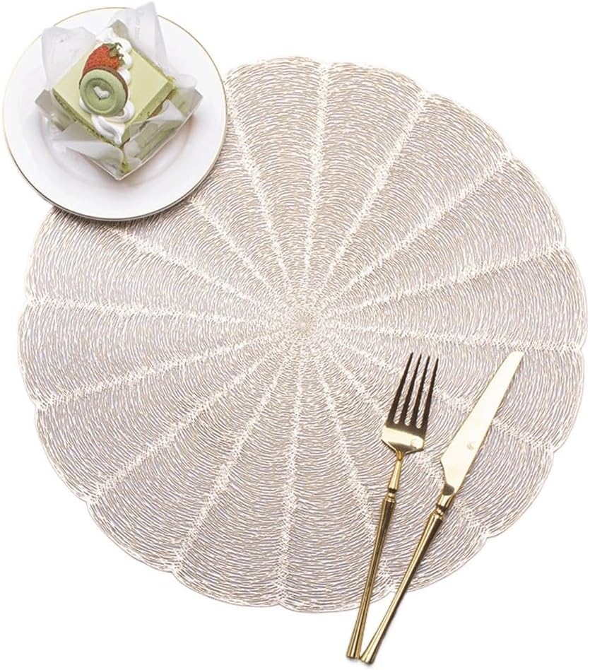 Hot Gold Placemat Western Placemat Table Mat Insulation Mat Hollow Placemat(D)
