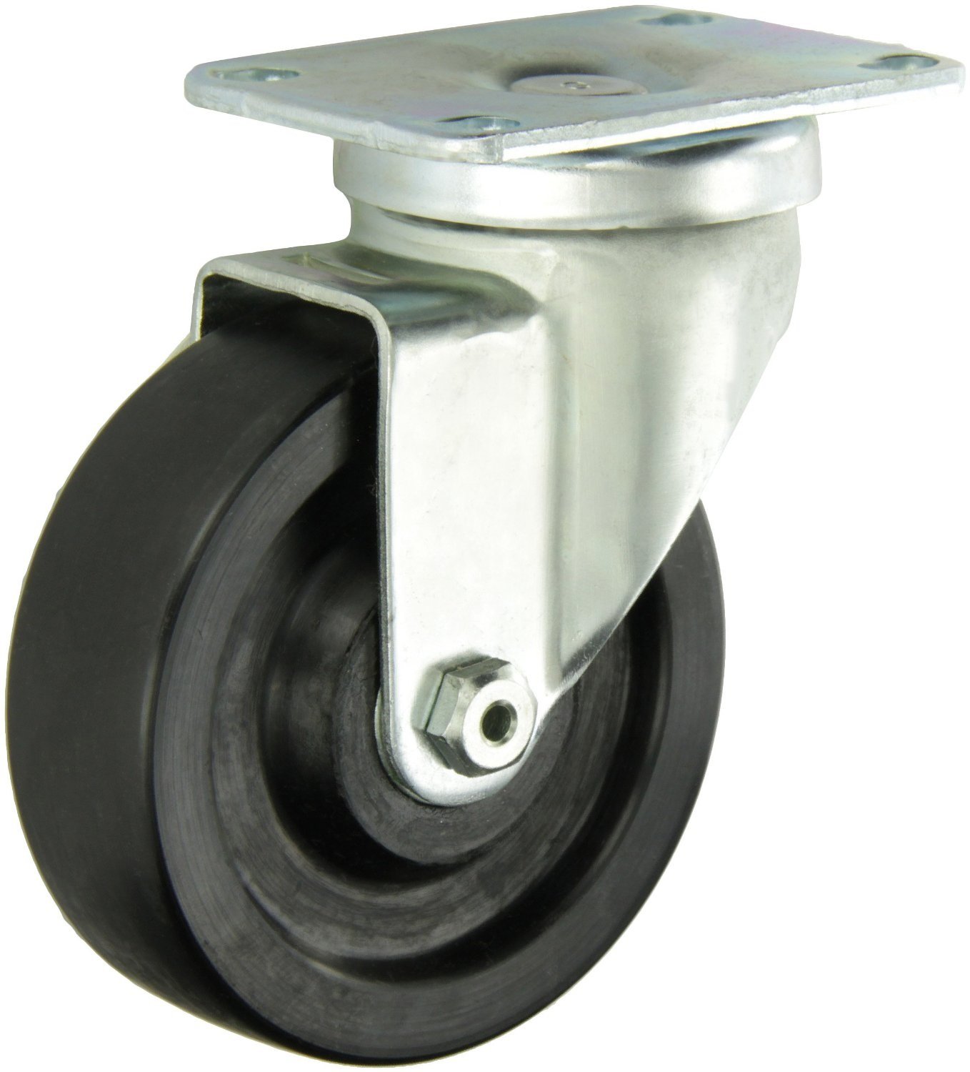 Albion 02TM05001S 5" Diameter Phenolic Wheel Institutional Swivel Plate Caster, Roller Bearing, 3-5/8" Length x 2-1/2" Width Base Plate, 350 lb.