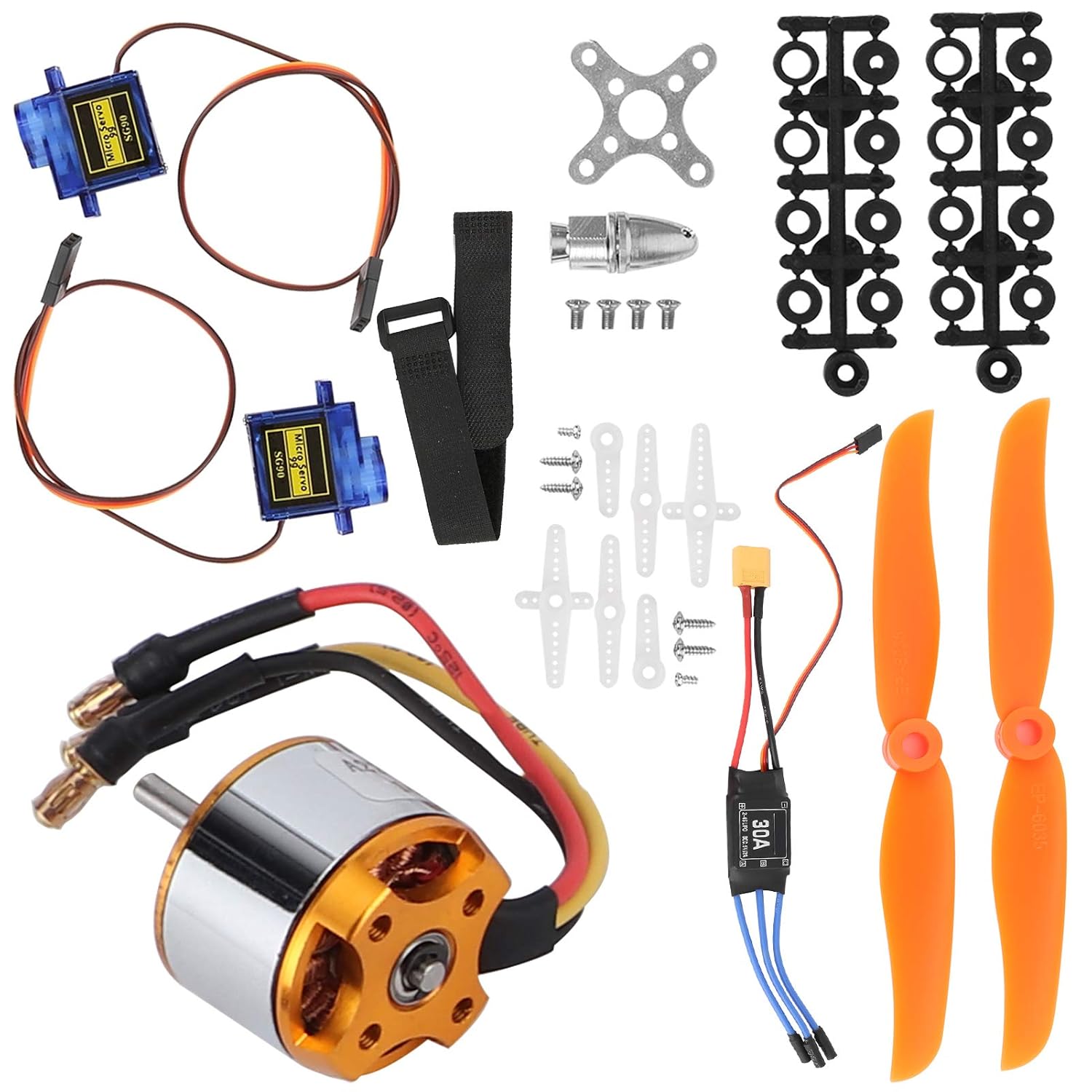 Helicopter Fixed Wing Set, 2212 1400KV Motor+8060 Propeller+9G Servo+30A ESC RC Helicopter Accessory