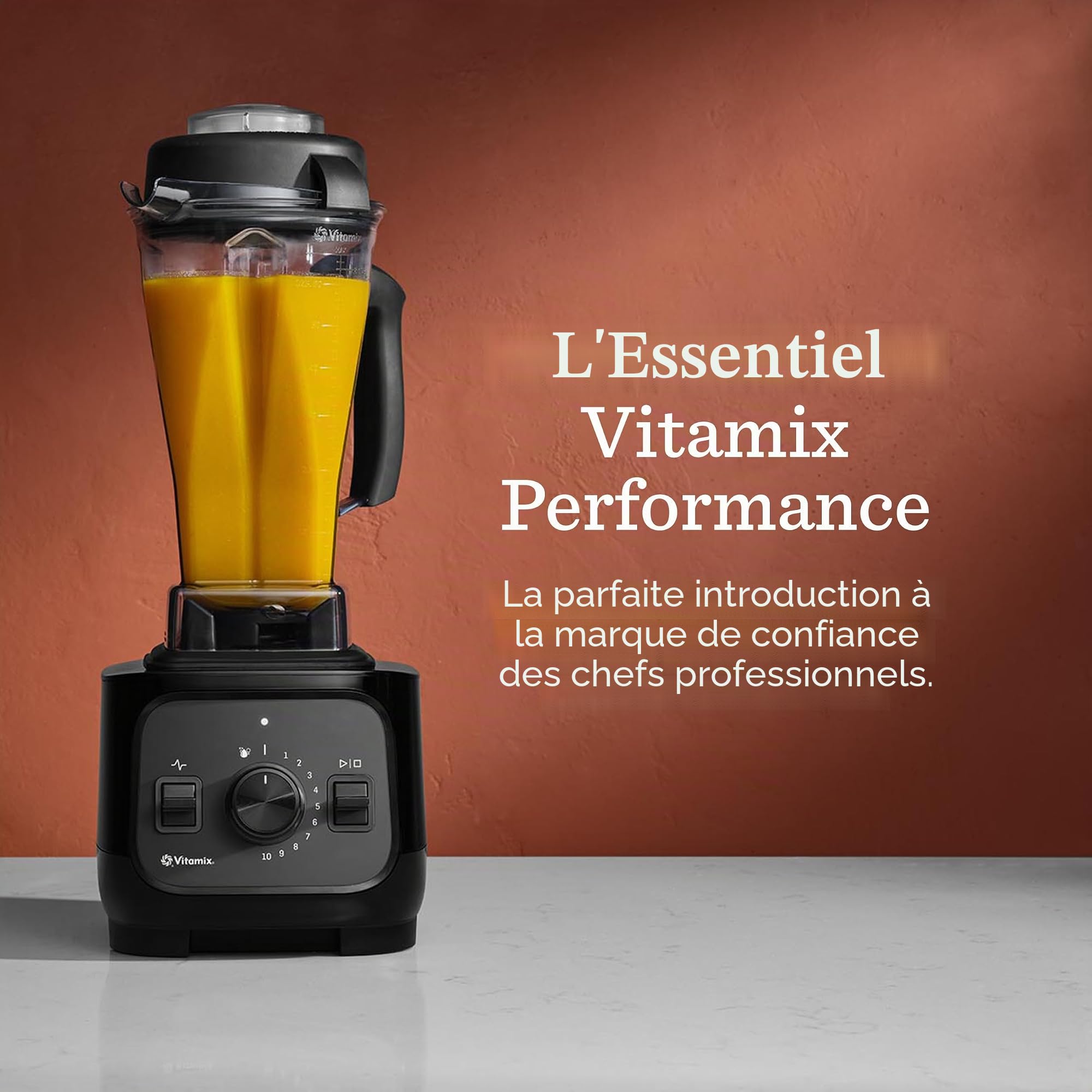 Vitamix VX1 Blender de cuisine de qualité professionnelle pour smoothies, soupes, jus et plus encore, 10 vitesses, lames en acier inoxydable, appareil de cuisine autonettoyant, récipient classique de