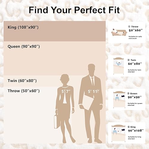 Miniatura 9 de PLEASANT BOULEVARD Manta de vellón de leopardo, colcha de microfibra de felpa ligera y cálida de primera calidad para sofá y cama (marrón, tamaño