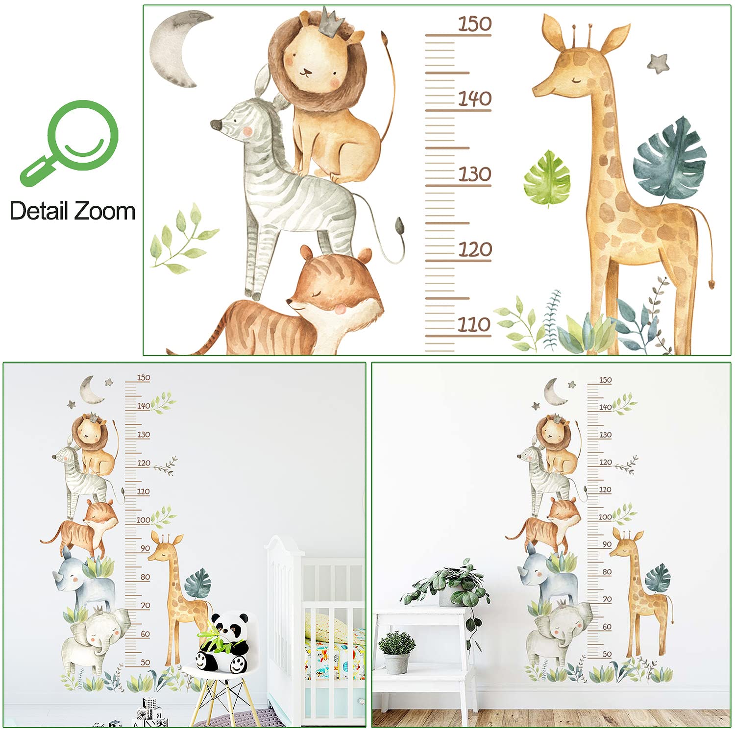 Personalized Growth Chart for Wall with Stickers, Children Personalized Growth Chart for Wall with Stickers, Children