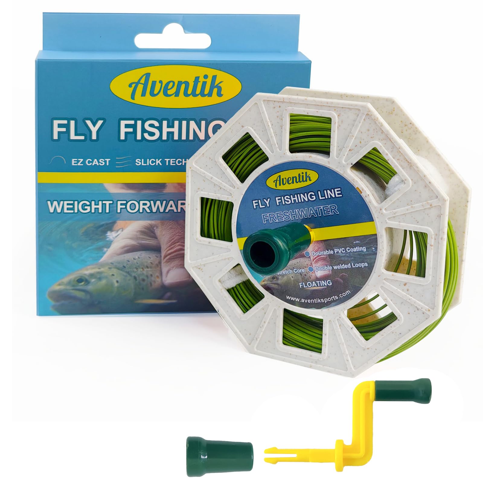 Aventik ProWeight WF Floating Fly Line Low Stretch Design Easy Fast Casting and Smooth Freshwater Fly Fishing Line