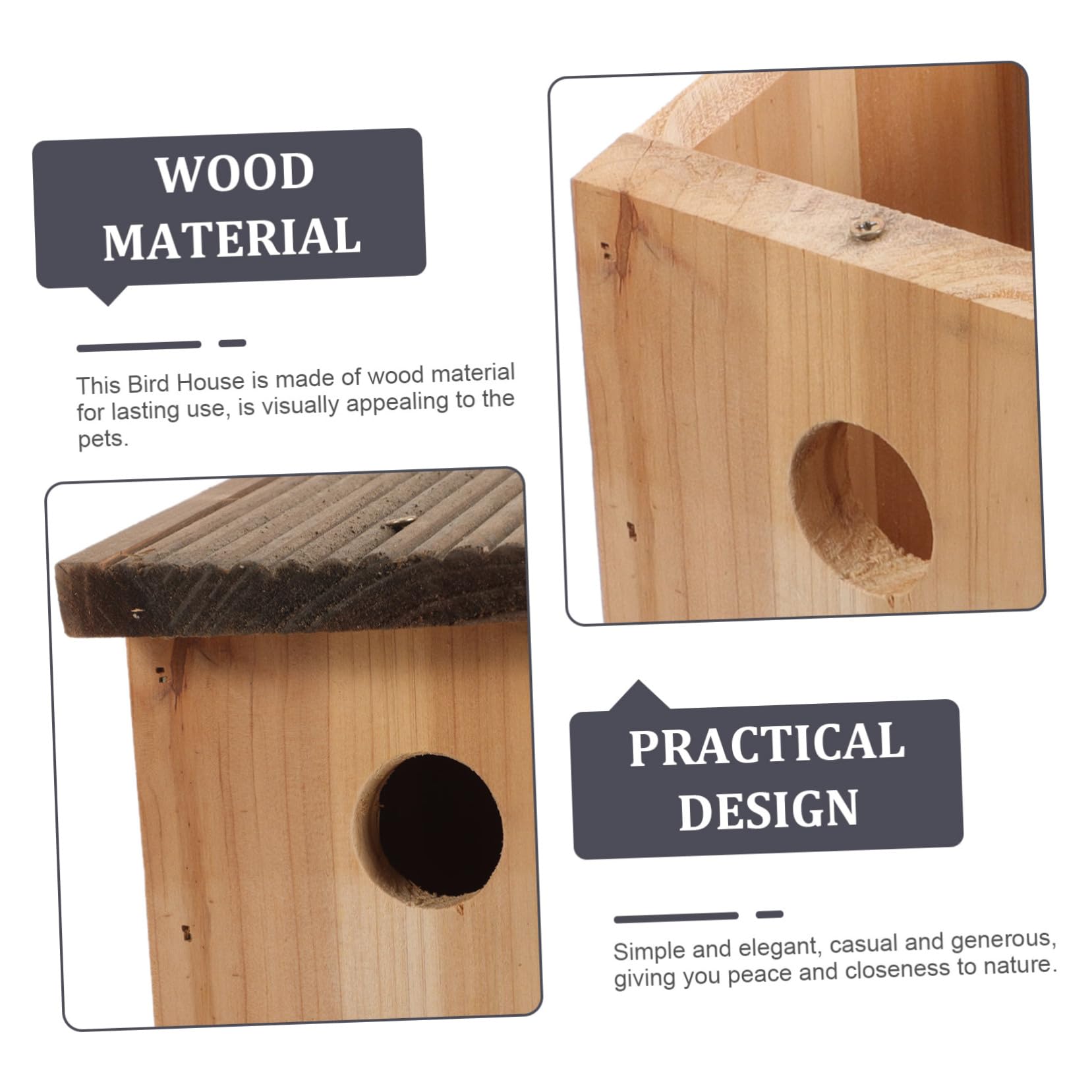 BESPORTBLE Caja Casa Canaria Casa para Pájaros Hecha a Mano Casa Nido para Periquitos Casa Nido De Pájaros Casita para Pájaros Casas De Pájaros Colgantes para Exterior De Madera Juguete Loro