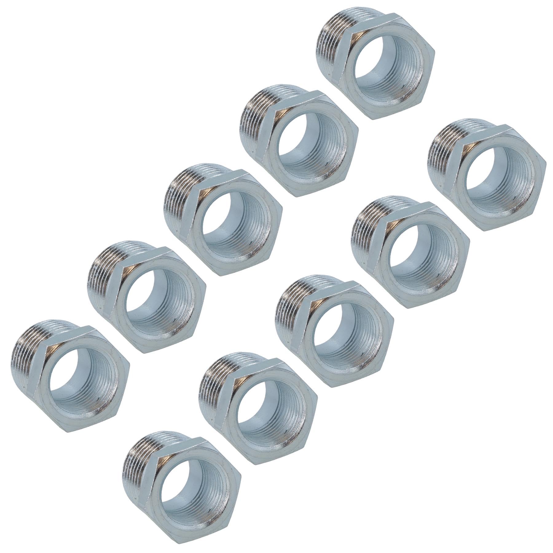 Ab Tools Men's Silver 1/2In To 3/8In Fe Bsp Thread Step Down Reducing Bush For Airline 10Pc