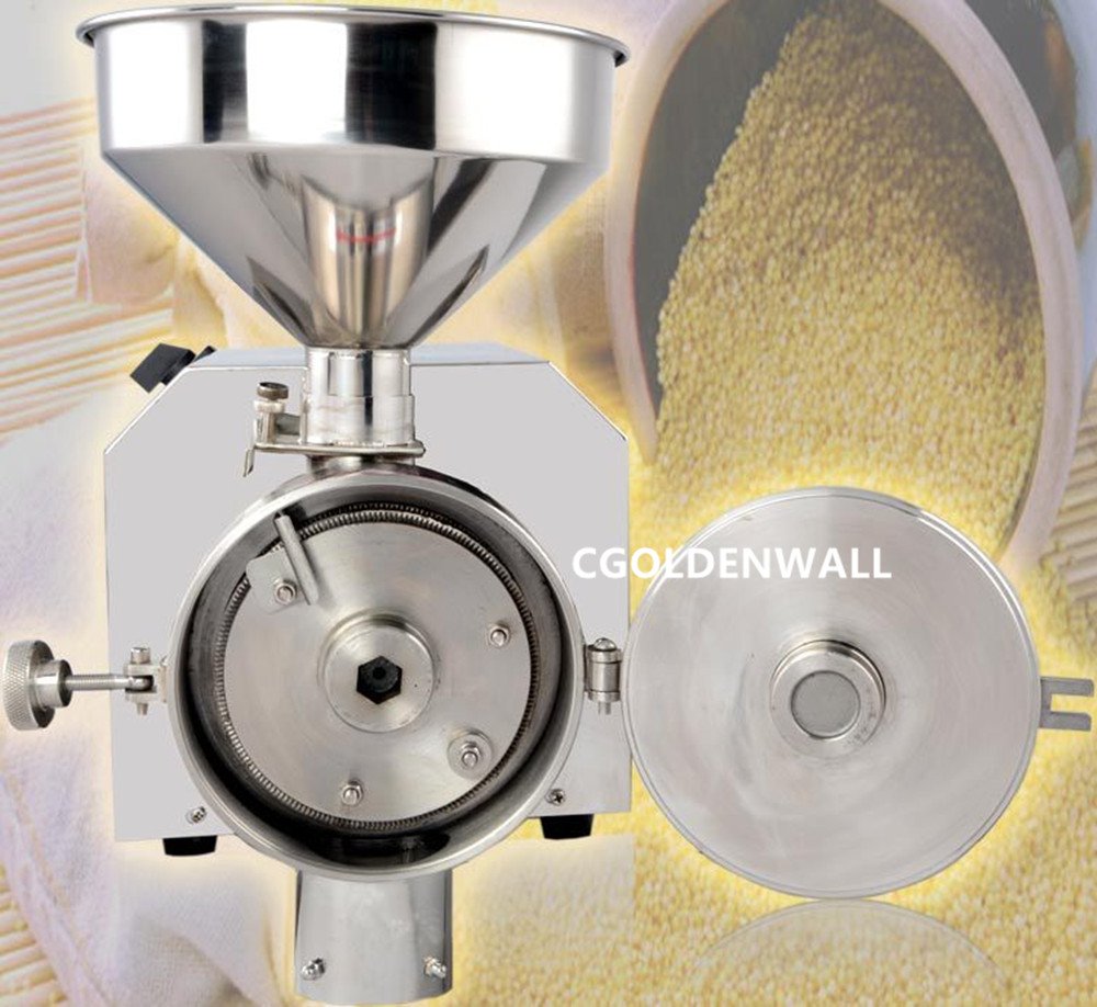 CGOLDENWALL SY-1200 Molino Eléctrico de Cereales de Producción Continuosa Molinollo de Grano Acero Inoxidable Alta Velocidad Superfina Café Maíz Especias Condimentación Alta Potencia 1.1kW 110/220V