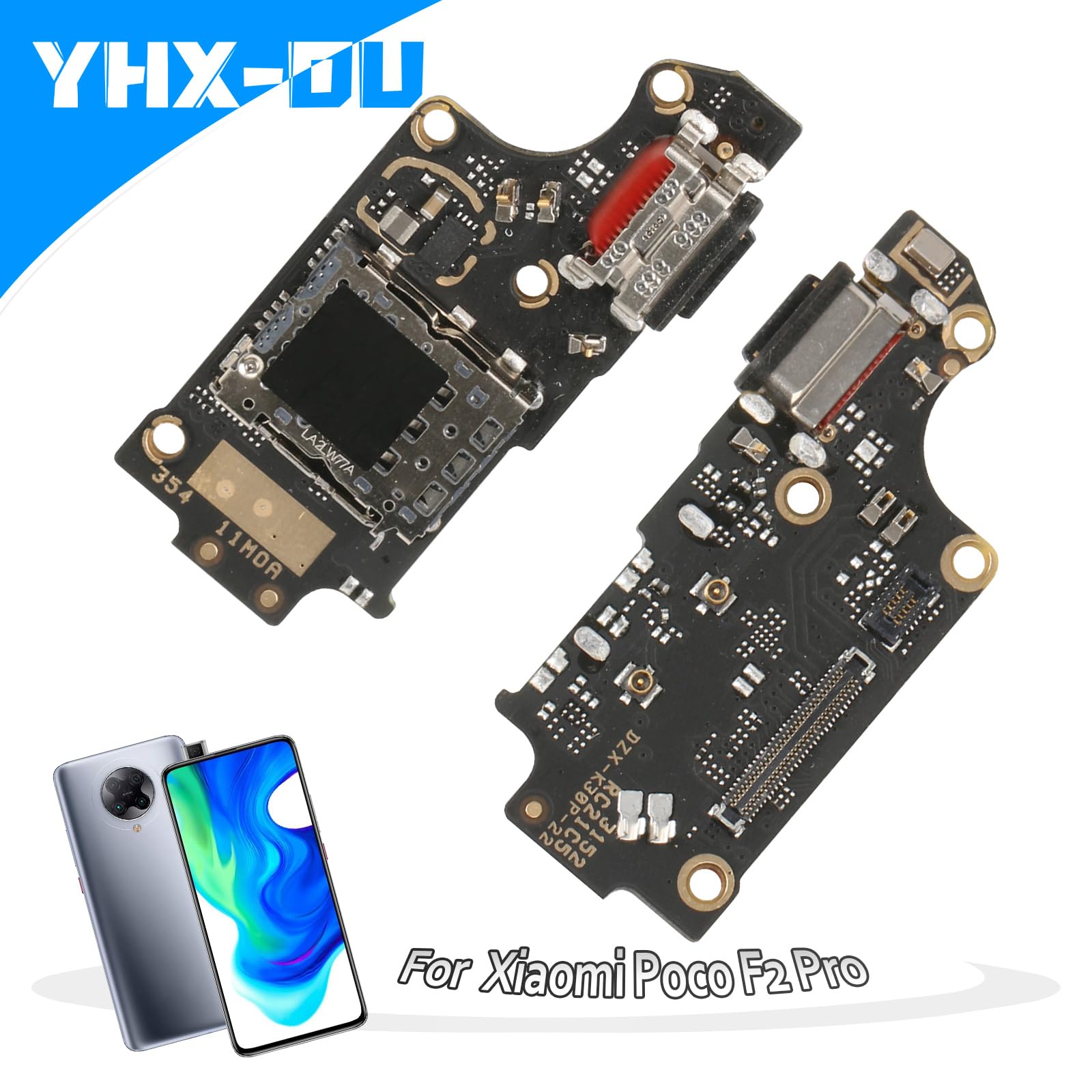 YHX-OU 6.67 Inch Charging Socket for Xiaomi Poco F2 Pro M2004J11G Dock Connector Port Charger Charging Port Microphone Audio Jack Flex Cable + Installation Tool - Image 2