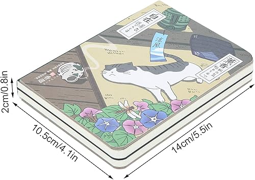 Miniatura 2 de Cuaderno de composición, cuadernos de escuela universitaria, cuaderno diario diario, dibujos animados japoneses, cubierta impresa, papel grueso, 5.7