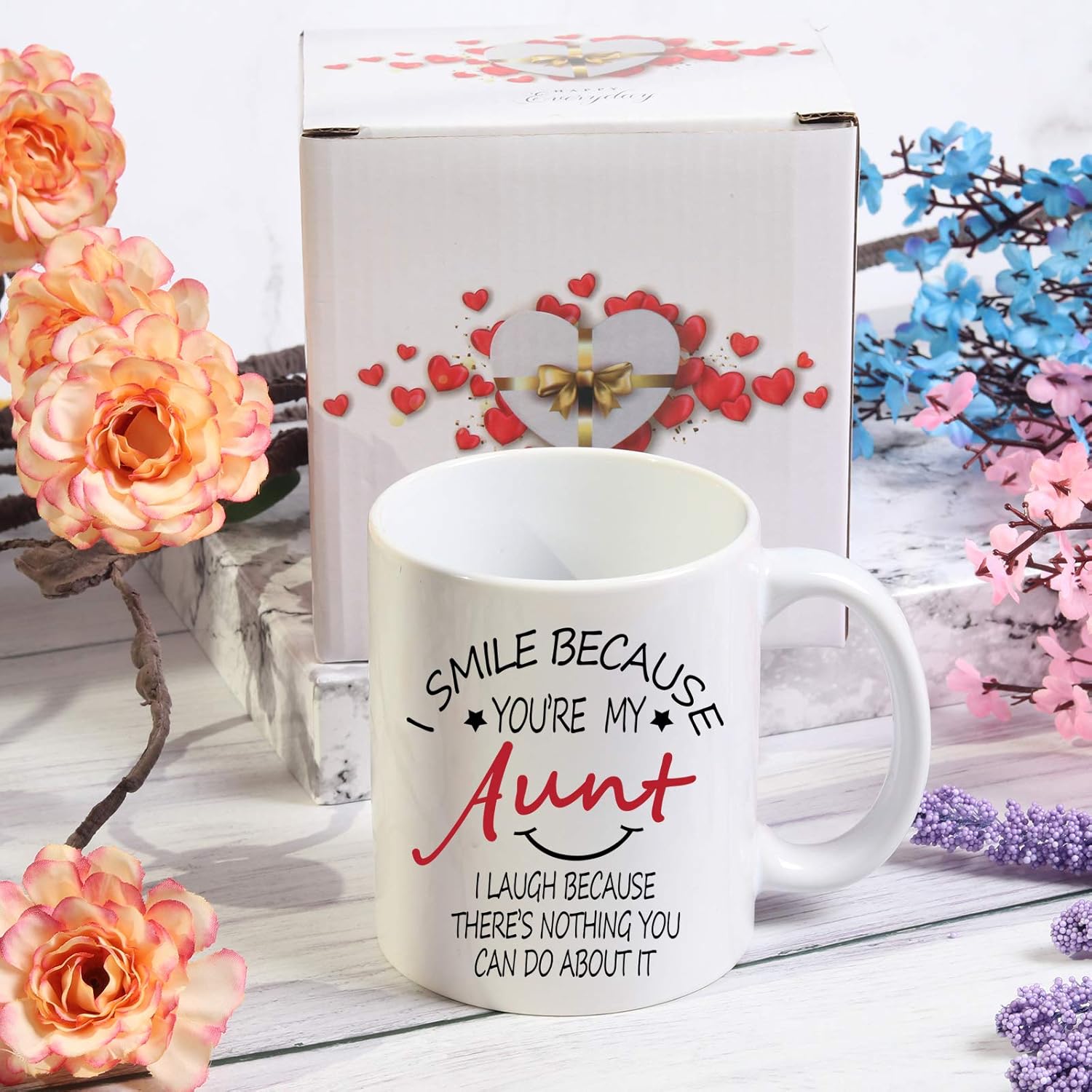 I Smile Because You're My Aunt Mug - 11 Oz with Gift Box - Perfect Auntie Gifts for Mothers Day & Birthdays - Image 7