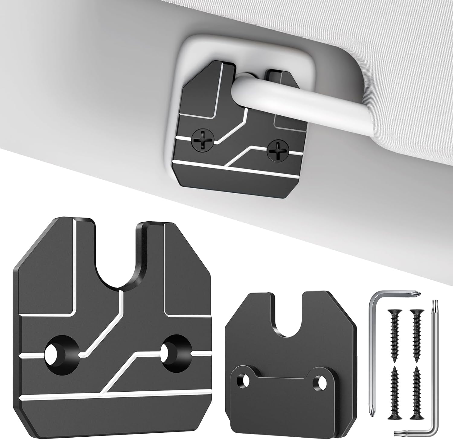 Sun Visor Repair Kit 2 Pack,Compatible with Dodge Ram 1500 Trucks 2019-2024, Aluminum Car Sunvisor Repair Kit, Dodge Sunshade Repair, Broken Sun Visor Fix