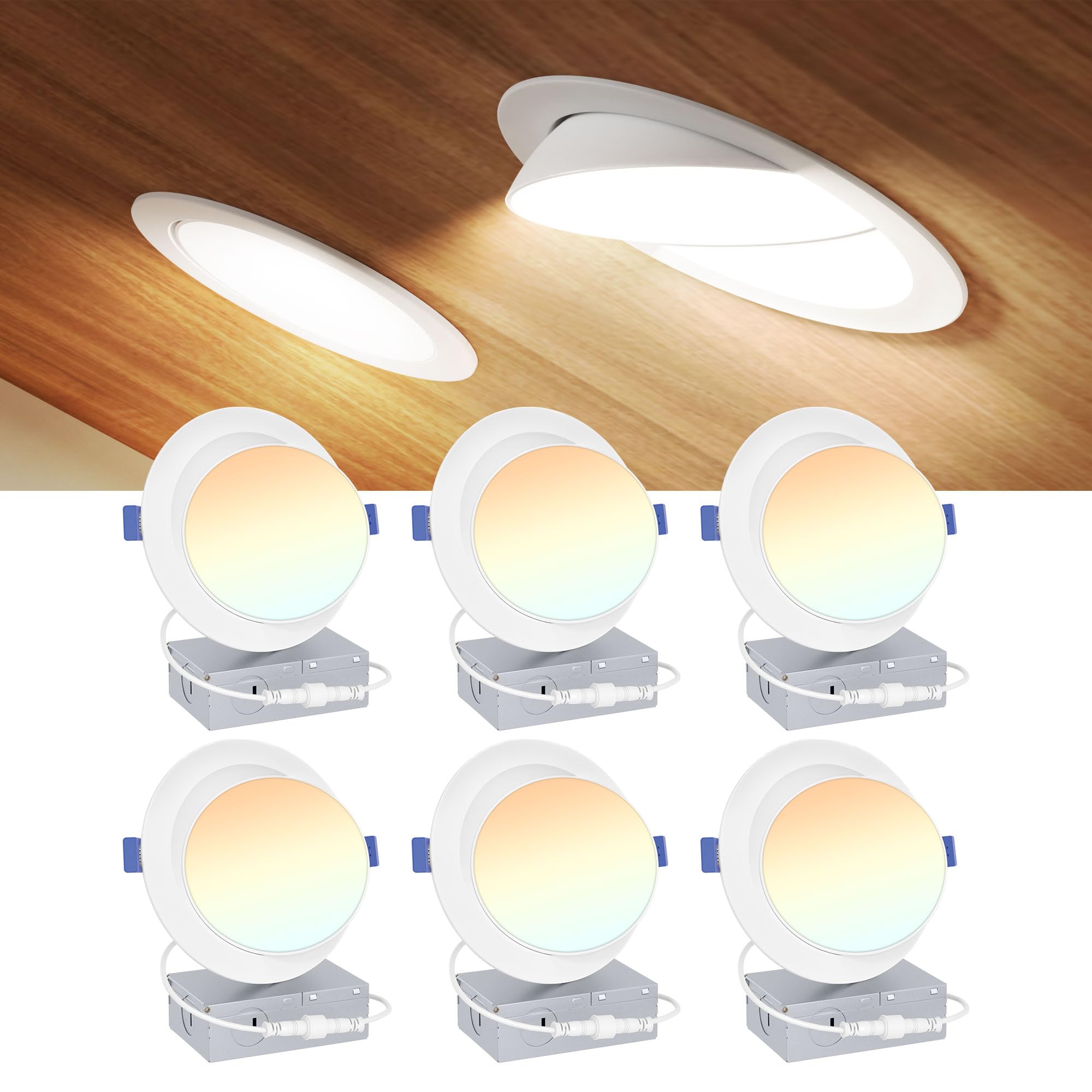Ensenior 4" Gimbal LED Recessed Lights - 4 Pack -13