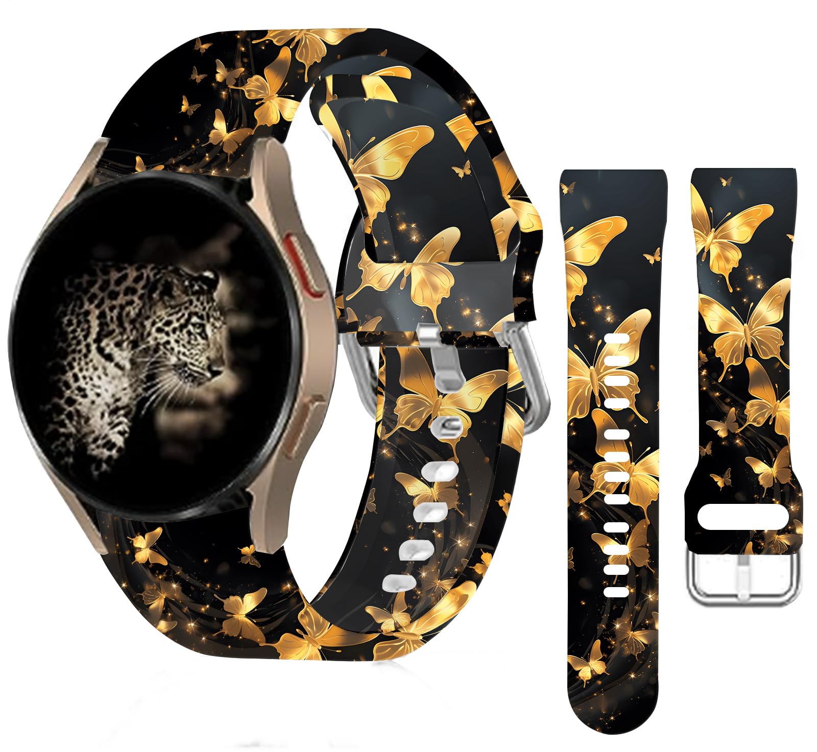 POFMGT 20mm Silicone Sport Bands Compatible for Galaxy Watch 6/Watch 5/Galaxy Watch 4 40mm 44mm/Classic 42mm 46mm/Watch 3 41mm, Active 2 Watch Bands,