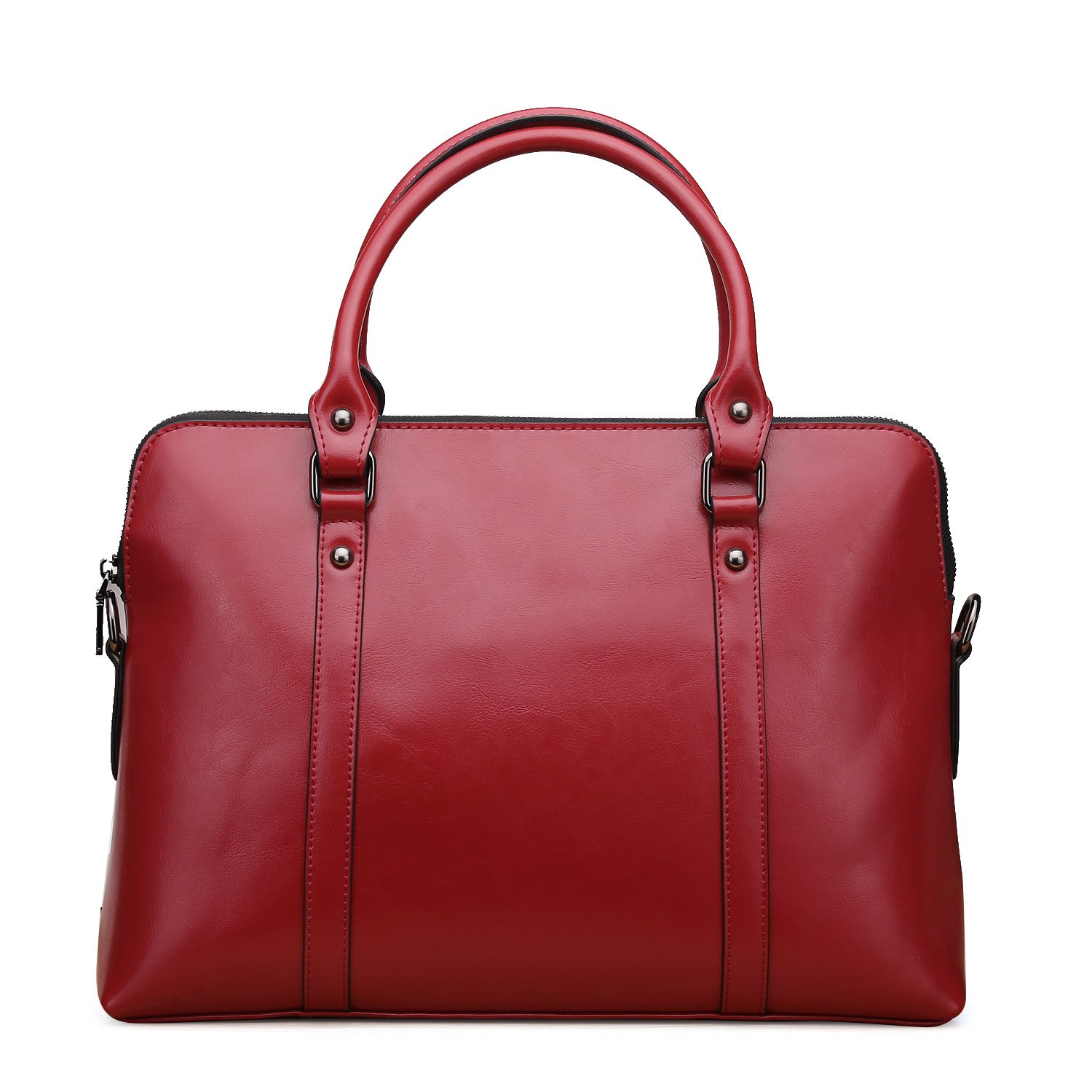 da donna in vera pelle a mano Business valigetta laptop computer borse messenger borsa Tracolla borsa a secchiello con tracolla borgogna Burgundy
