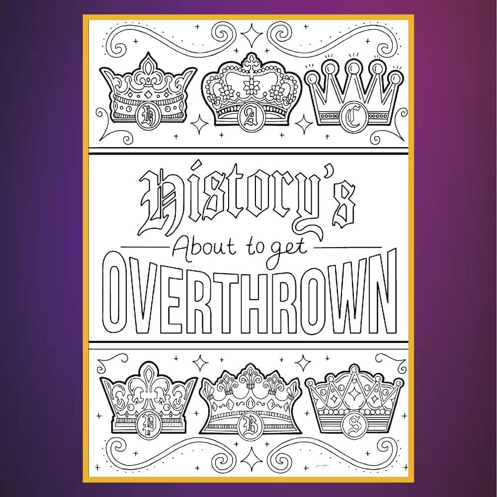 Coloring Broadway - SIX Inspired Coloring Pages (Set of 6) “All I Need is Six” Collection, Broadway Musical Merchandise, Printed on Matte Card Stock (8 1/2” x 11”), Ideal Gift for a Theater Lover - Image 8