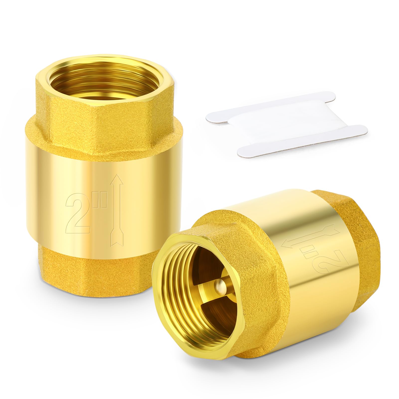 TAILONZ PNEUMATIC 2 piezas Válvula de retención de latón 2" Rosca hembra, prevención de reflujo, válvulas de retención unidireccionales