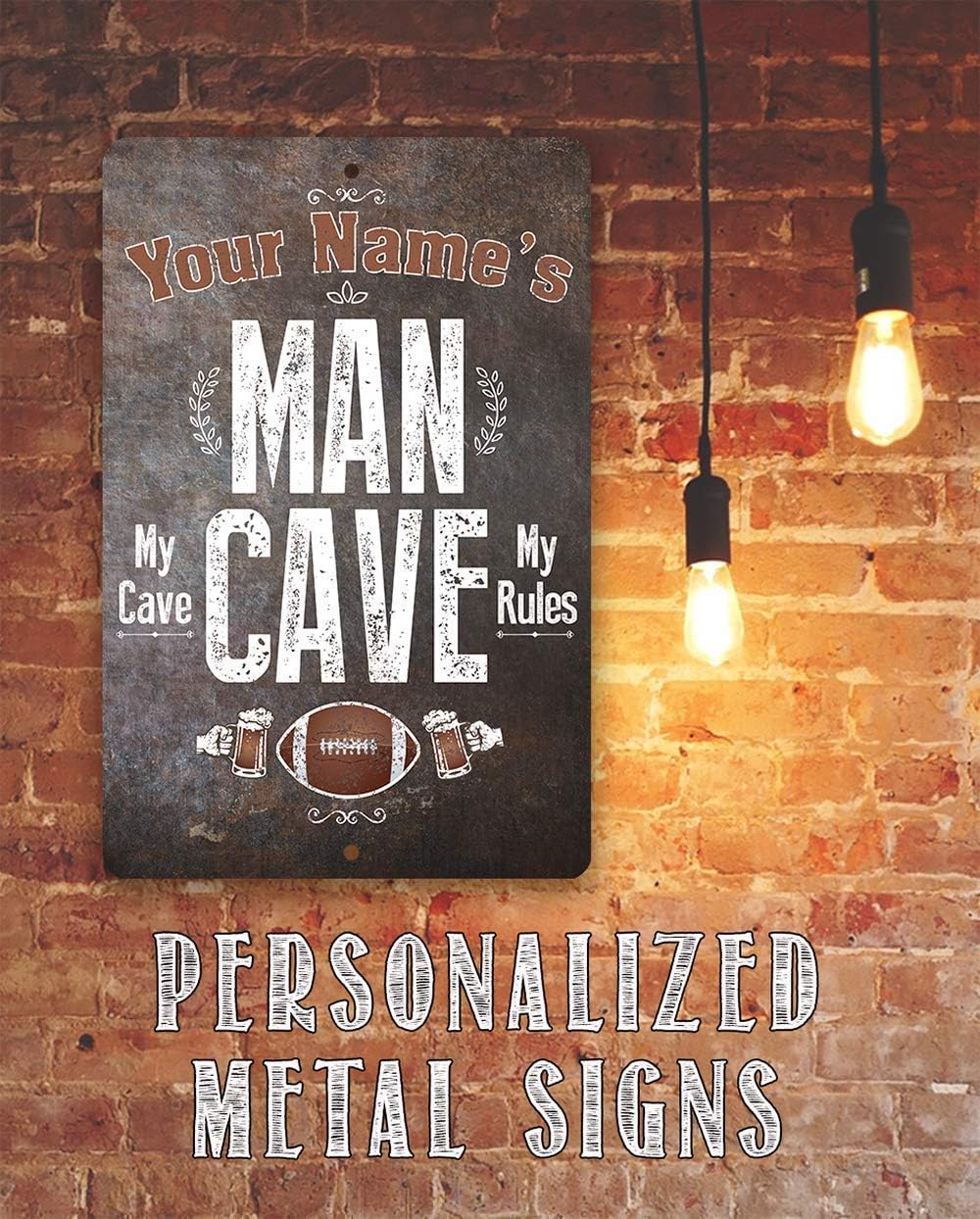 Funny Signs for Man Cave Decor -Personalized Man Cave - Metal Sign Man Cave Accessories - Indoor/Outdoor Vintage Tin Signs - Man Cave Signs and Decor, Home Bar Decor, Father's Day Gift, Basement Decor