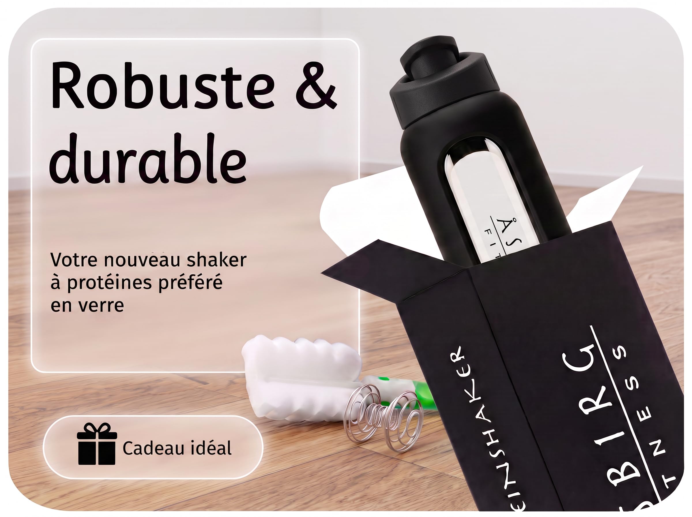 Pack Shakers en Verre 700 ml et 1000 ml | Idéal pour Tous Vos Entraînements