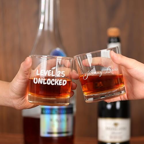 Miniatura 3 de Vaso de whisky personalizado grabado con tu texto personalizado, vidrio personalizado de 12 onzas para cócteles o bourbon