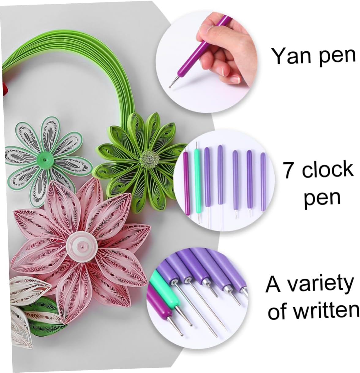 Veemoon 21pcs Quilling Tool Kit for Paper Crafts Includes Rolling Pens Double-end Pens Lightweight Comfortable Handle for Easy Use in Party Holiday Decorations
