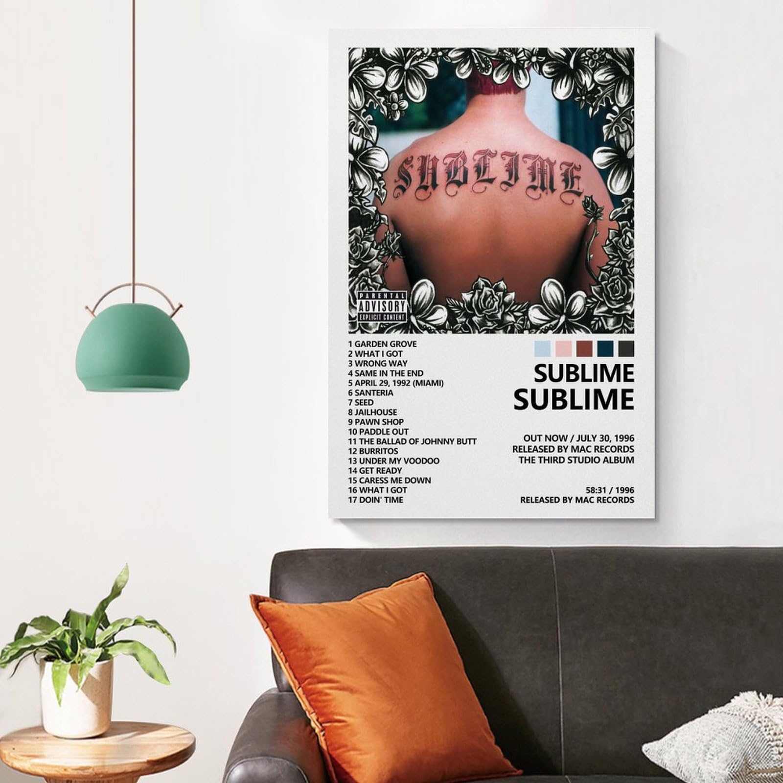 Donkerblauwe Veren Poster met abstracte natuurstijl | Poster Store NL
