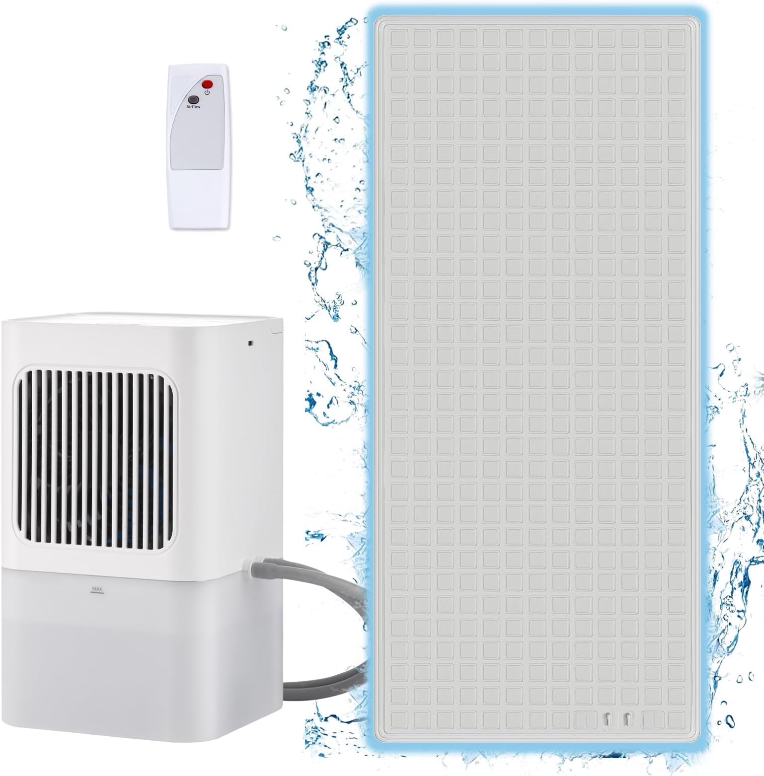 Water Cooling Mat, Cooling Mat, Water Circulation Mat, Foldable, Cooling Air Conditioning, Ice Mat, Electric Cooling Mat, 3 Levels of Wind Speeds, Quiet Water Flow Mat, Type C Connection Port,