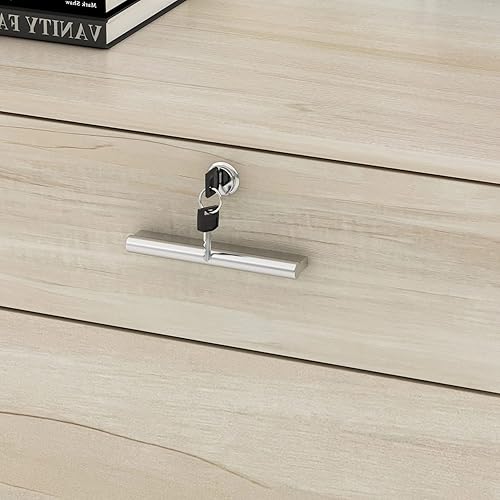 Miniatura 6 de Homsee Moderno mostrador de recepción con gabinete, cajón con cerradura y armario de 1 puerta, mesa de recepción de escritorio de computadora de