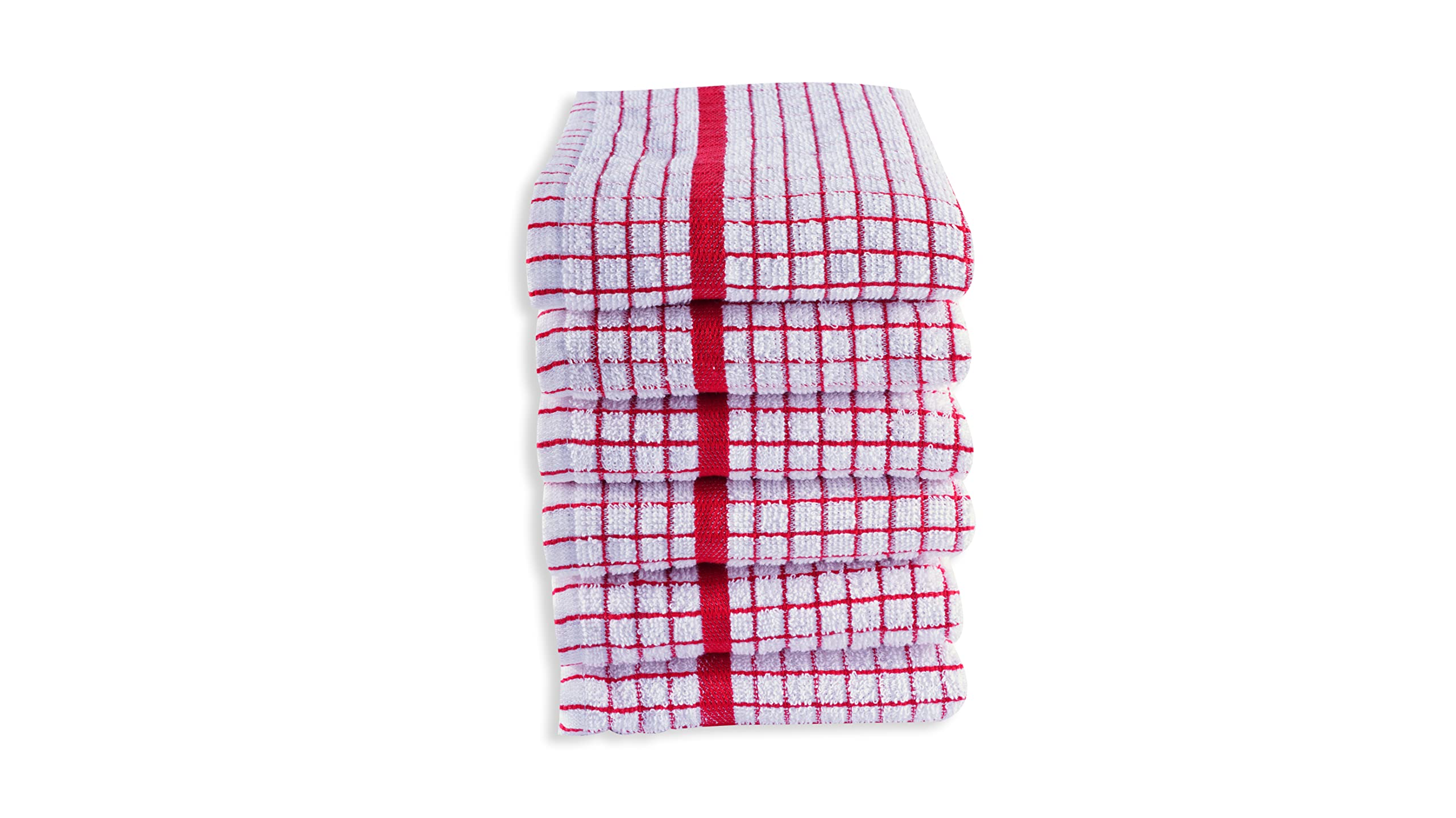 QUALITY HOME TEXTILES 100% Cotton Large Luxury Terry Towelling Tea Towels, Red, 70x50 - Image 2