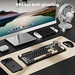 RK ROYAL KLUDGE N99 Wireless Mechanical Keyboard, Smart Display Screen & Knob, BT/2.4G/USB-C, 96% Hot Swappable Custom Keyboard, Pre-lubed Tactile Switches, Gasket Mount, RGB Gaming Keyboard