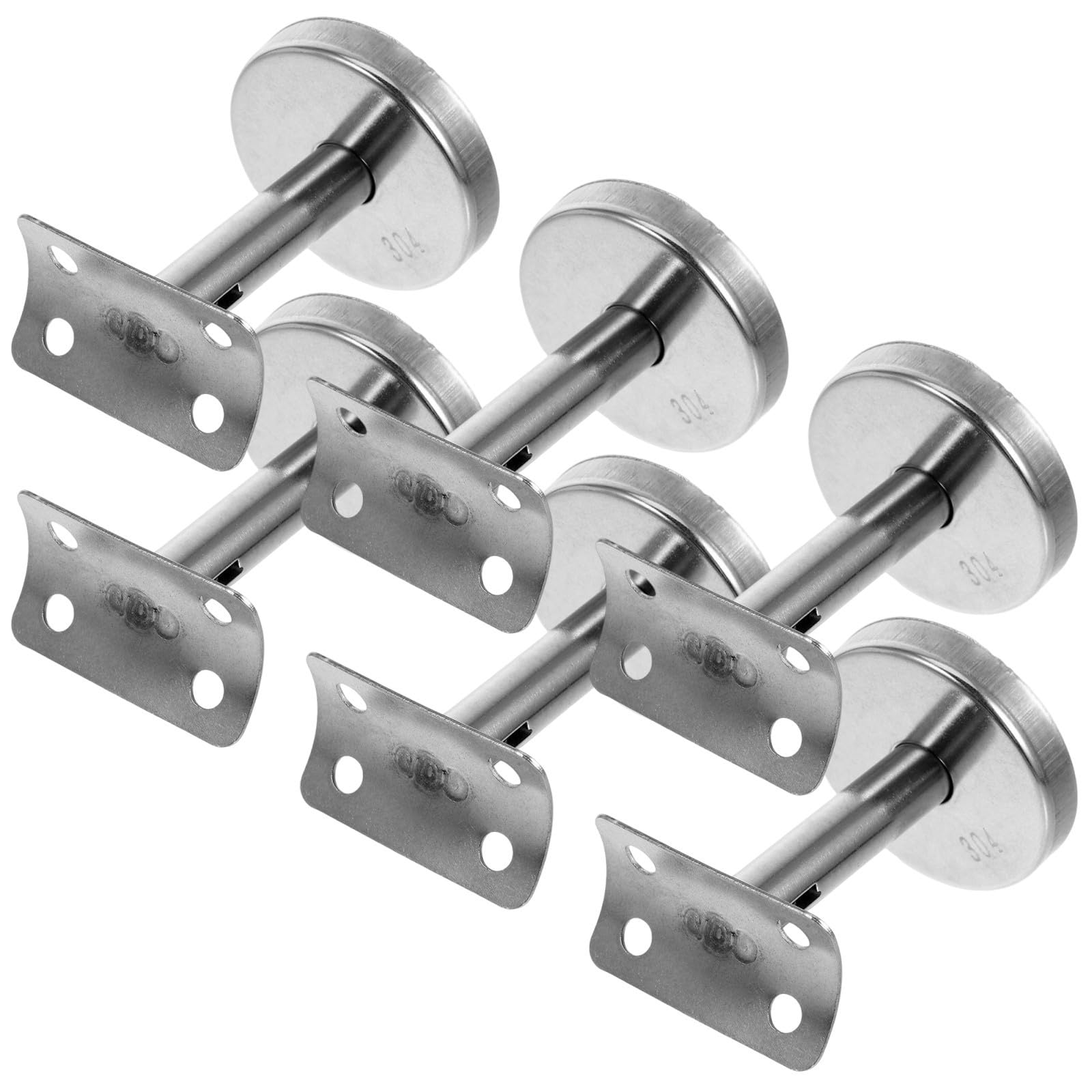 Soporte para barandilla ajustable de acero inoxidable herraje cepillado escaleras pasillos 6 piezas