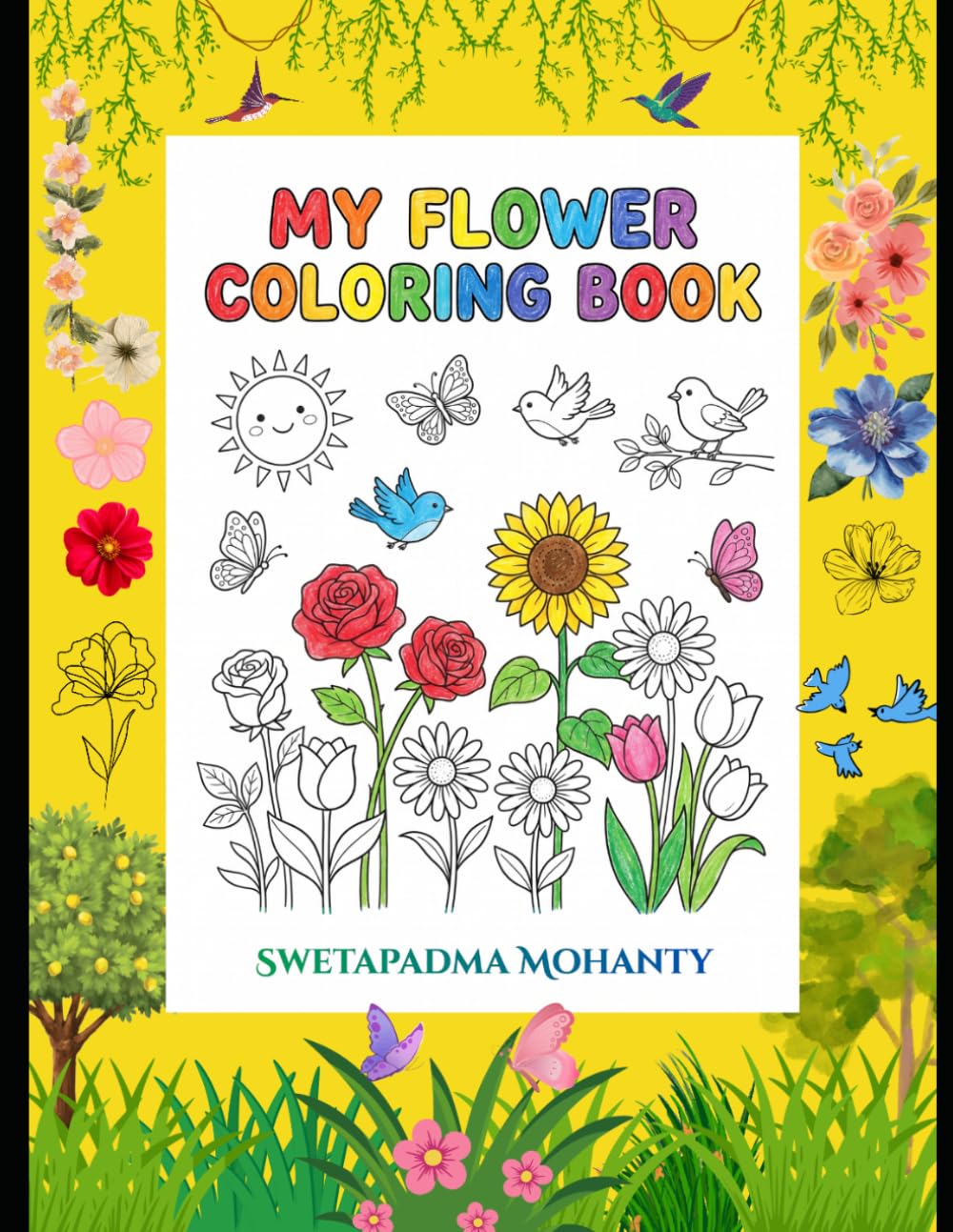 Little Garden Flowers Coloring Book: A Cute and Easy Flower Coloring Book for Preschoolers and Young Kids with Simple Floral Pages