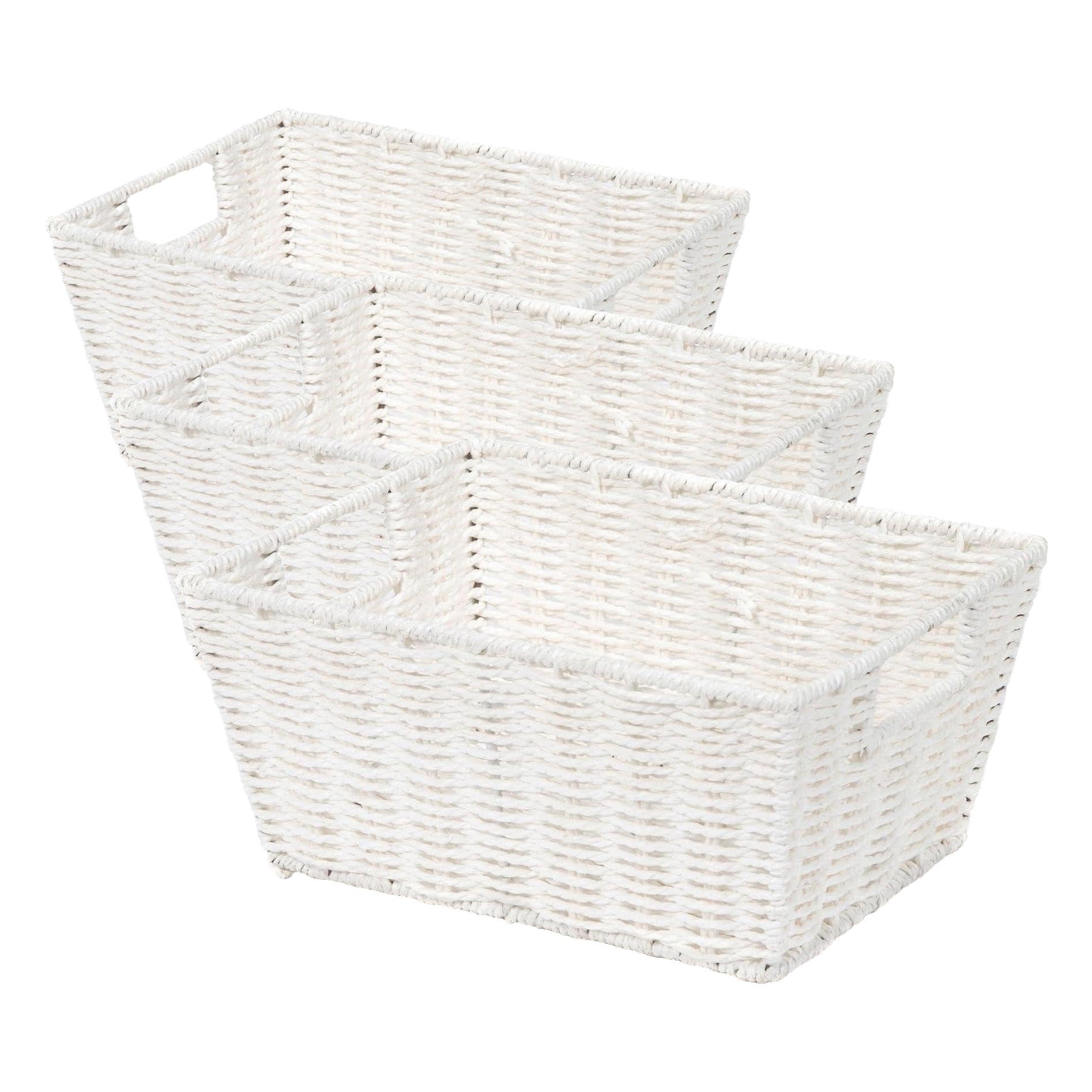 Panier de rangement pour jouets et bureau en papier tissé