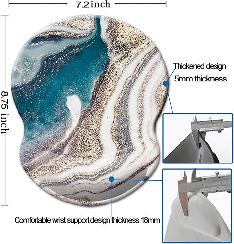 Miniatura 47 de Alfombrilla para mouse con soporte de muñeca, alfombrilla antideslizante para mouse para oficina, computadora, laptop y Mac, duradera, cómoda y 05