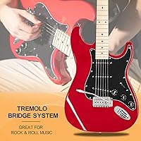 Vista 31 de GLARRY Full Size Electric Guitar for Music Lover Beginner with 20W Amp and Accessories Pack Guitar Bag (White)