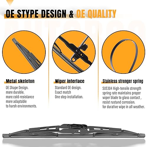 Vista 25 de AUTOBOO Limpiaparabrisas de 21 + 21 pulgadas con limpiaparabrisas trasero de 14 pulgadas de repuesto para Jeep Grand Cherokee 2005 2006 2007 208