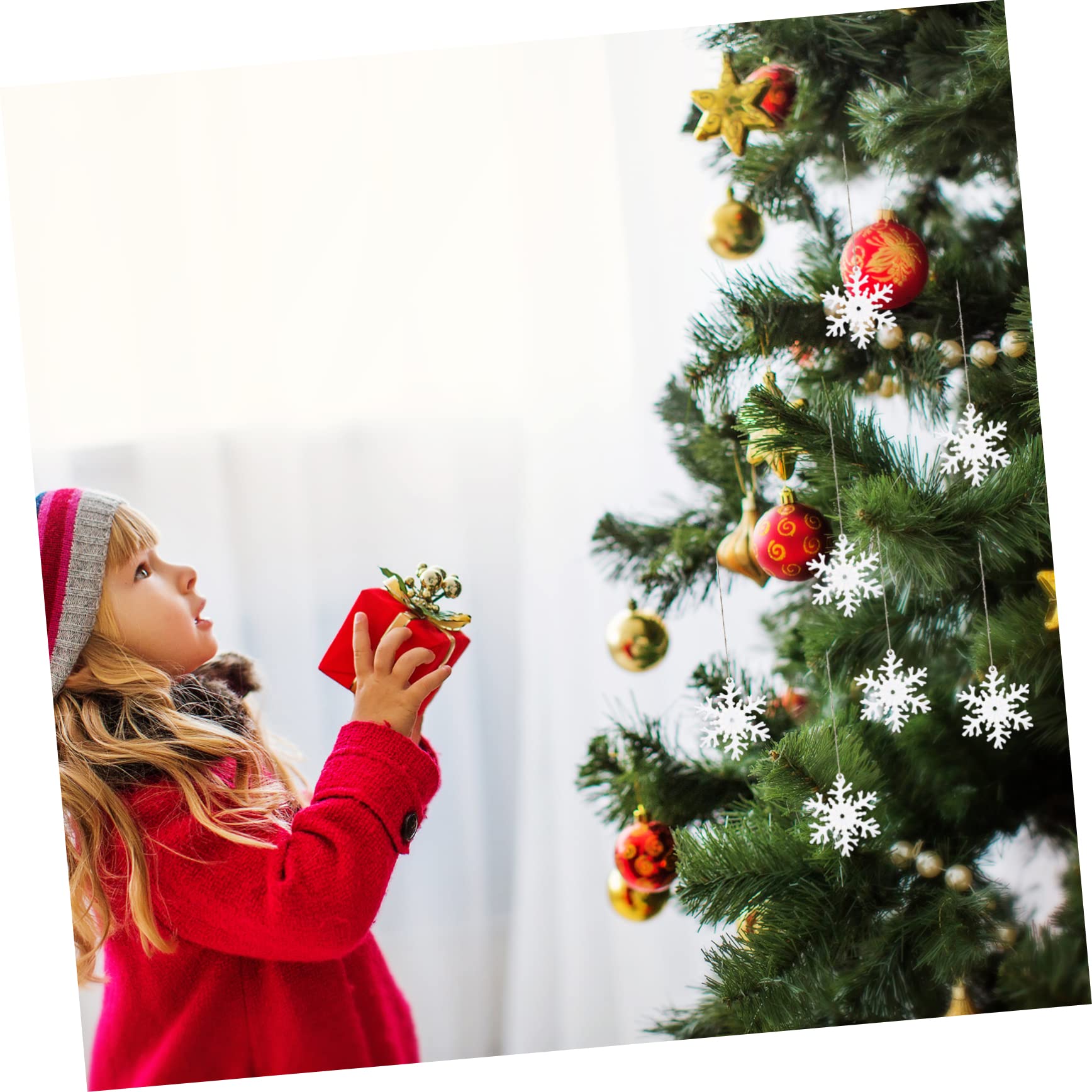 PRETYZOOM 192 STK Weihnachtsschneeflocke-anhänger Weihnachts-Schneeflocke-Tag Weihnachtsschmuck Zum Aufhängen Weihnachten Hängende Schneeflocke Weihnachtstischstreuung Weihnachtsdeko Plastik