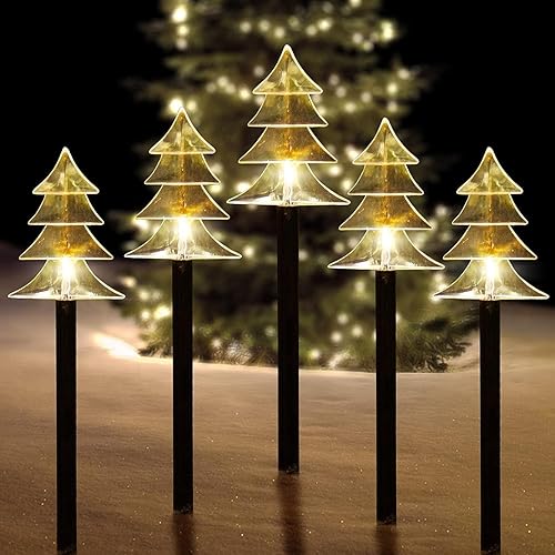 ILLUMINEW Outdoor Christmas Decorations, Solar Christmas Pathway Lights, Set of