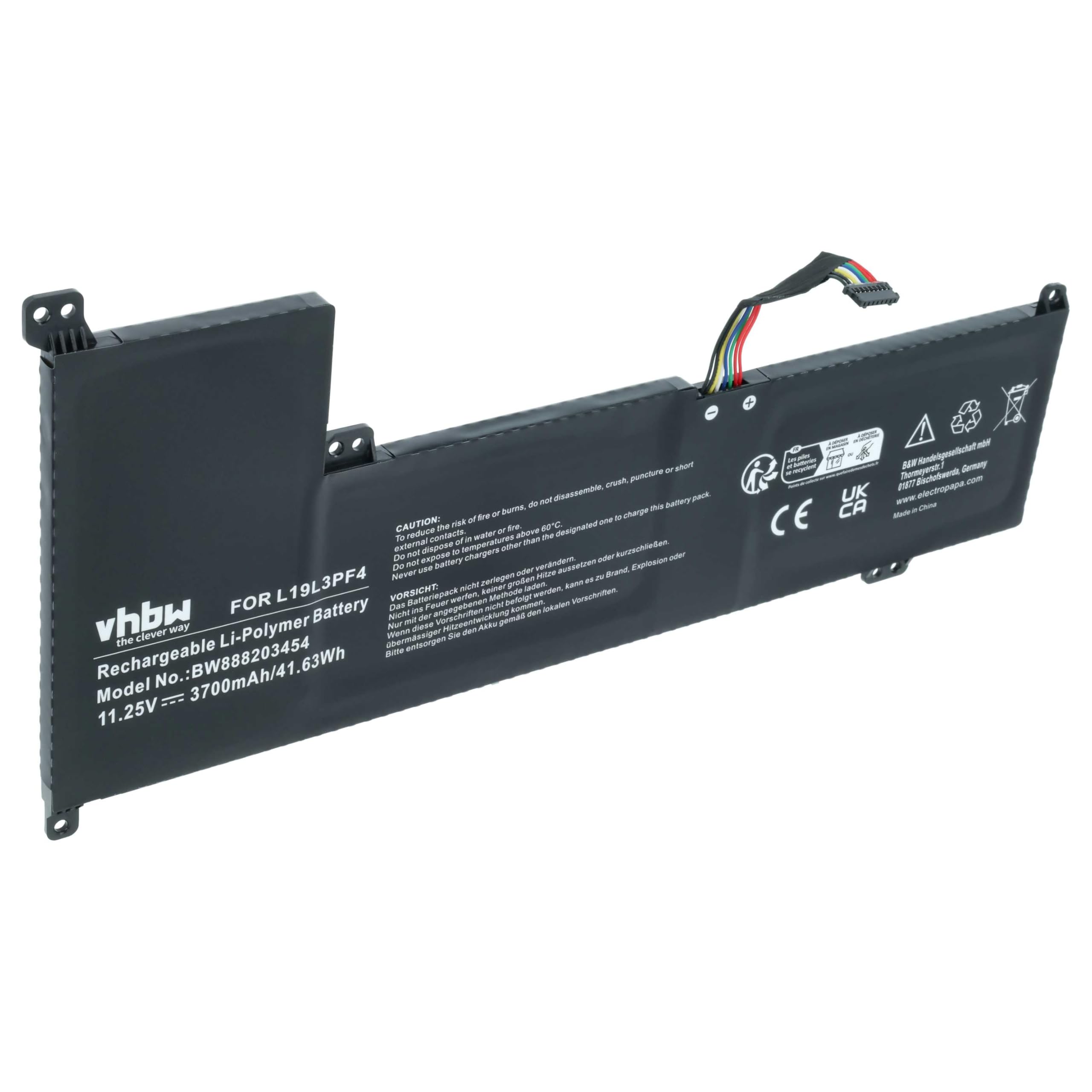 vhbw batteria compatibile con Lenovo V17-IIL (82GX) notebook (3700mAh, 11,25V, Li-Poly)