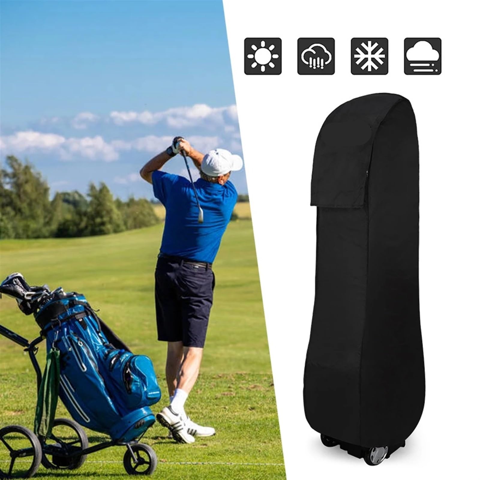 Bolsas de viaje de Golf a prueba de lluvia, protección contra la lluvia, impermeables, gran capacidad, prácticas y duraderas, bolsas for palos de Golf, bolsa de almacenamiento Bolsa de Golf(Gray)