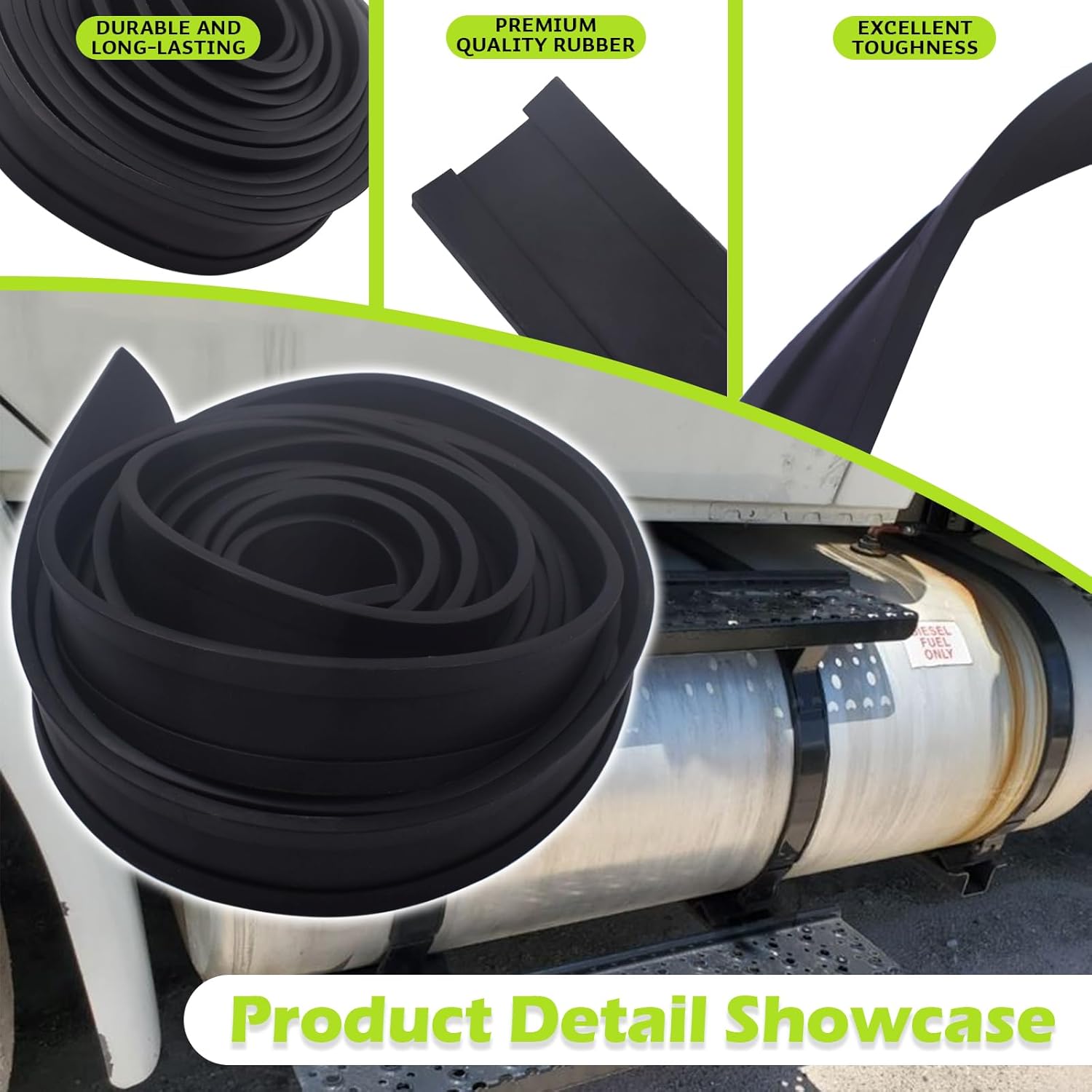 2 Inches (Length 25 Feet) Fuel Tank Strap Isolator Gas Tank Strap Replacement for Most Semi-Trailer Trucks Seal