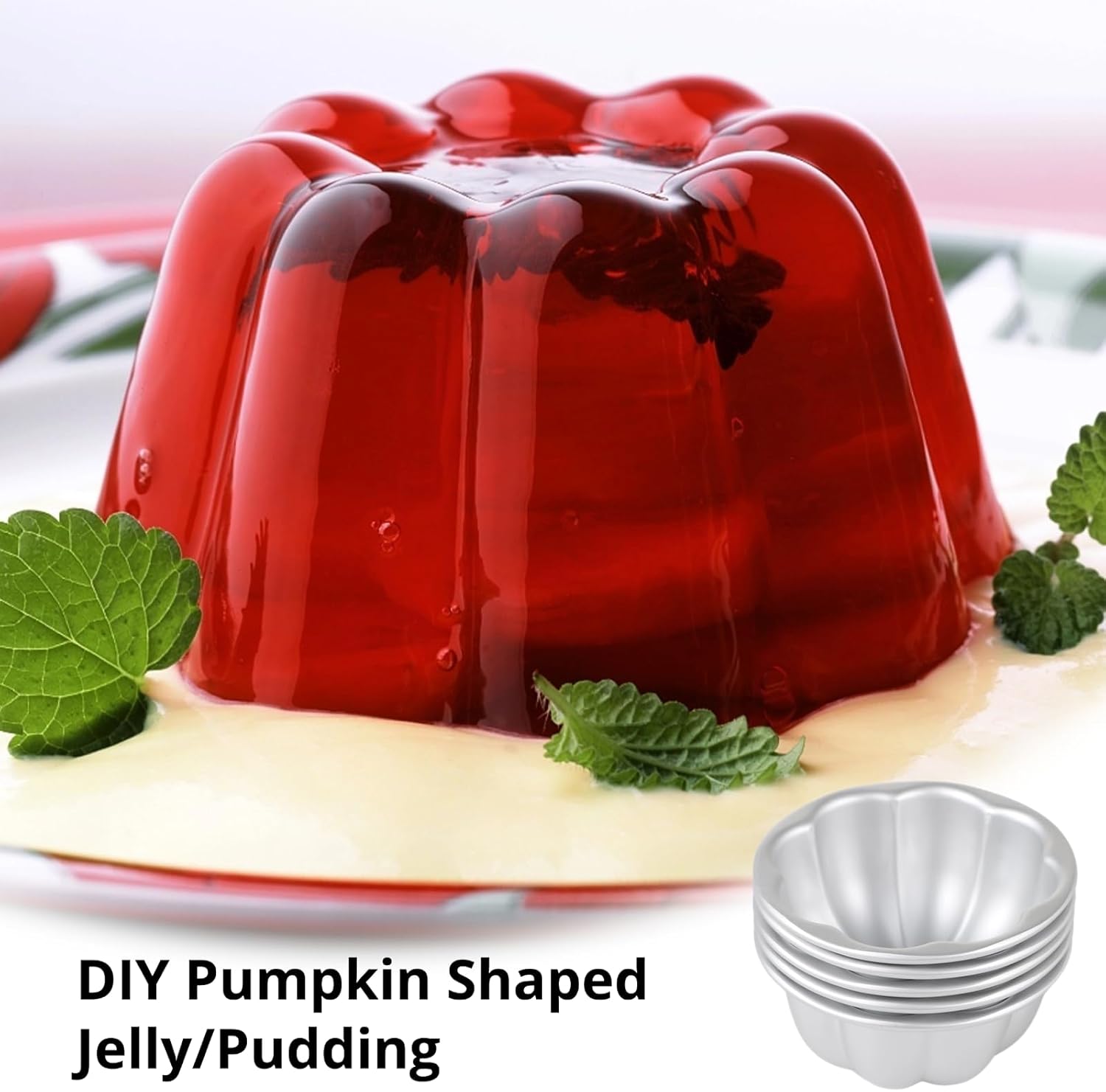Homaisson 16Pcs Pudding Cup Molds, 3.7''x1.77'' Mini Fluted Cake Pans, Small Fluted Cake Pans for Baking，Non-Stick Jelly Molds, Easy to Demold, Pudding Cake Pan Nonstick
