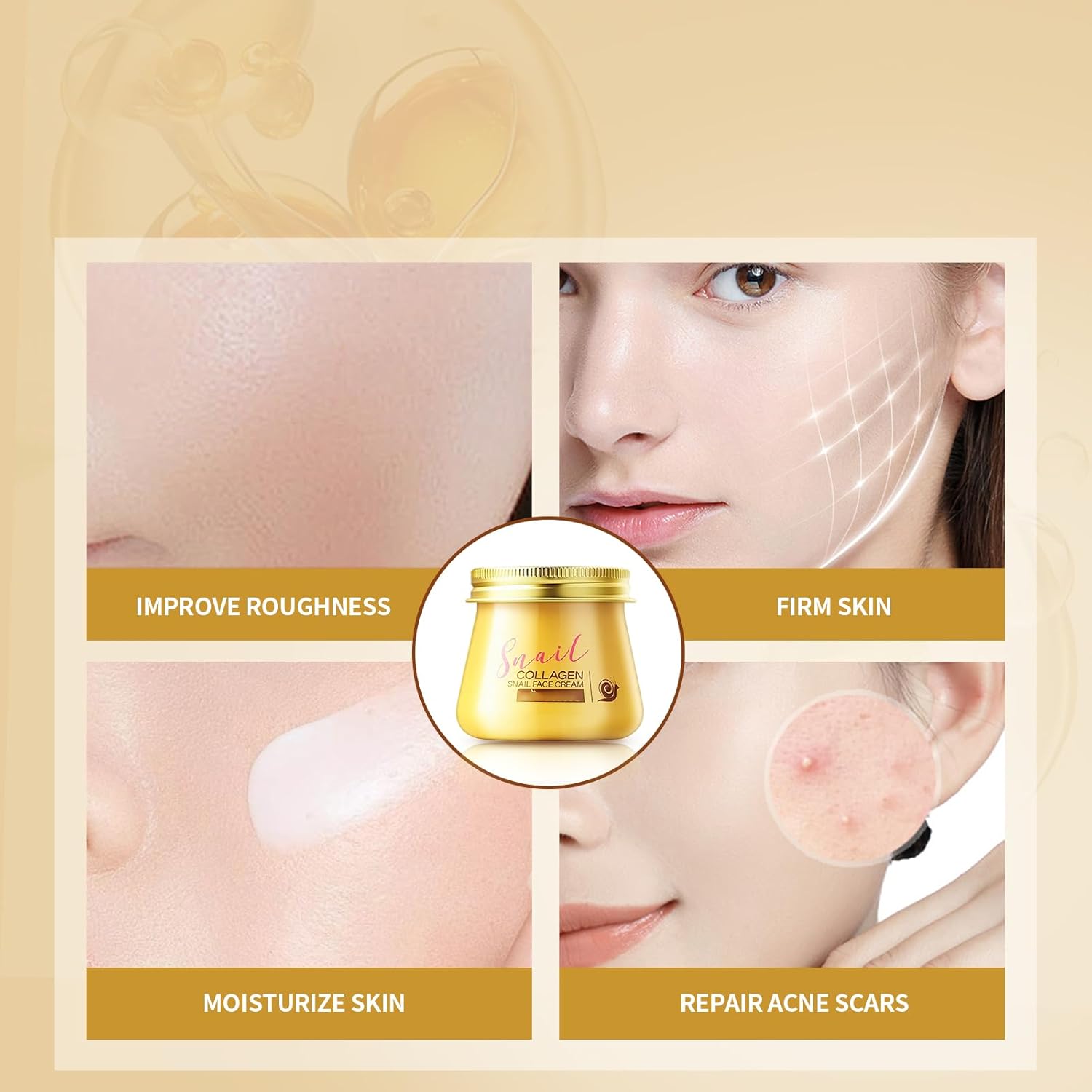 2PCS Snail Collagen Face Cream,Snail Collagen Face Rejuvenation Cream Moisturizer for Women,Snail Hydrating Anti-Wrinkle and Rejuvenating Cream - Image 6